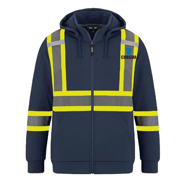 Image de Sweat à capuche zippé haute visibilité avec capuche amovible